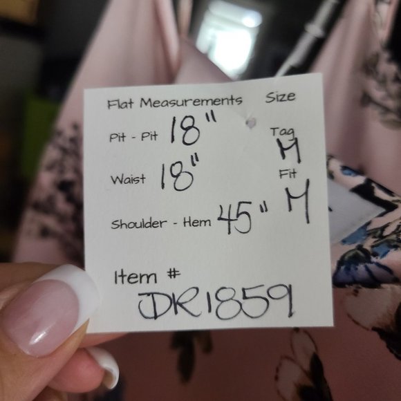 EMMA & Michele Pink Floral Satin Slip Dress Size M - Picture 16 of 16